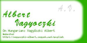 albert vagyoczki business card